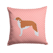 Load image into Gallery viewer, Borzoi Russian Greyhound Checkerboard Pink Throw Pillow - 14x14 Decorative Pillow – Art for Your Home &amp; Patio BB3599PW1414