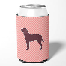 Load image into Gallery viewer, American Water Spaniel Checkerboard Pink Can or Bottle Hugger BB3601CC