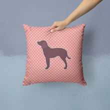 Load image into Gallery viewer, American Water Spaniel Checkerboard Pink Throw Pillow - 14x14 Decorative Pillow – Art for Your Home &amp; Patio BB3601PW1414