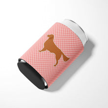 Load image into Gallery viewer, Golden Retriever Checkerboard Pink Can or Bottle Hugger BB3604CC