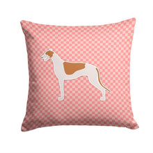 Load image into Gallery viewer, Greyhound Checkerboard Pink Throw Pillow - 14x14 Decorative Pillow – Art for Your Home &amp; Patio BB3605PW1414