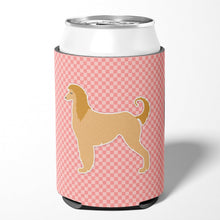Load image into Gallery viewer, Afghan Hound Checkerboard Pink Can or Bottle Hugger BB3606CC