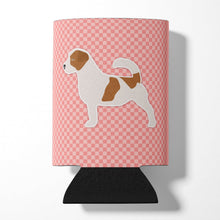 Load image into Gallery viewer, Jack Russell Terrier Checkerboard Pink Can or Bottle Hugger BB3607CC