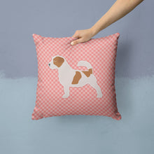 Load image into Gallery viewer, Jack Russell Terrier Checkerboard Pink Throw Pillow - 14x14 Decorative Pillow – Art for Your Home &amp; Patio BB3607PW1414