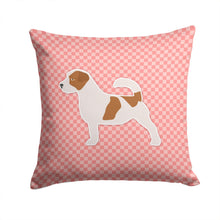 Load image into Gallery viewer, Jack Russell Terrier Checkerboard Pink Throw Pillow - 14x14 Decorative Pillow – Art for Your Home &amp; Patio BB3607PW1414