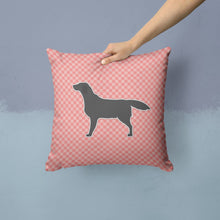 Load image into Gallery viewer, Black Labrador Retriever Checkerboard Pink Throw Pillow - 14x14 Decorative Pillow – Art for Your Home &amp; Patio BB3608PW1414