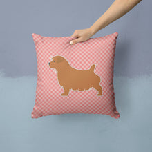 Load image into Gallery viewer, Norfolk Terrier Checkerboard Pink Throw Pillow - 14x14 Decorative Pillow – Art for Your Home &amp; Patio BB3609PW1414