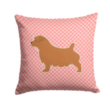 Load image into Gallery viewer, Norfolk Terrier Checkerboard Pink Throw Pillow - 14x14 Decorative Pillow – Art for Your Home &amp; Patio BB3609PW1414