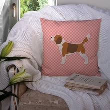 Load image into Gallery viewer, Beagle Checkerboard Pink Throw Pillow - 14x14 Decorative Pillow – Art for Your Home &amp; Patio BB3610PW1414