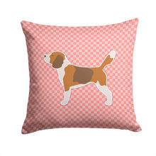 Load image into Gallery viewer, Beagle Checkerboard Pink Throw Pillow - 14x14 Decorative Pillow – Art for Your Home &amp; Patio BB3610PW1414