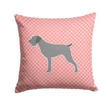 Load image into Gallery viewer, German Wirehaired Pointer Checkerboard Pink Throw Pillow - 14x14 Decorative Pillow – Art for Your Home &amp; Patio BB3611PW1414