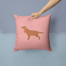 Load image into Gallery viewer, English Cocker Spaniel Checkerboard Pink Throw Pillow - 14x14 Decorative Pillow – Art for Your Home &amp; Patio BB3612PW1414