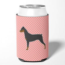 Load image into Gallery viewer, German Pinscher Checkerboard Pink Can or Bottle Hugger BB3613CC