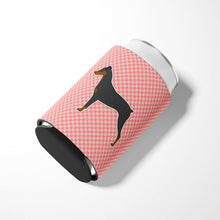 Load image into Gallery viewer, German Pinscher Checkerboard Pink Can or Bottle Hugger BB3613CC