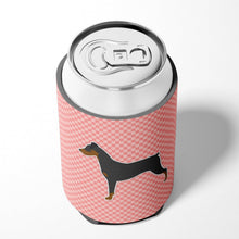 Load image into Gallery viewer, German Pinscher Checkerboard Pink Can or Bottle Hugger BB3613CC