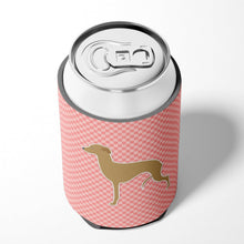 Load image into Gallery viewer, Italian Greyhound Checkerboard Pink Can or Bottle Hugger BB3614CC