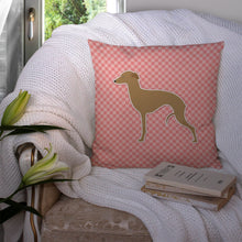 Load image into Gallery viewer, Italian Greyhound Checkerboard Pink Throw Pillow - 14x14 Decorative Pillow – Art for Your Home &amp; Patio BB3614PW1414