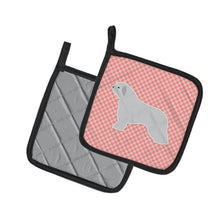 Load image into Gallery viewer, Spanish Water Dog Checkerboard Pink Pot Holders - Set of 2 - Heat-Resistant Kitchen Essentials BB3615PTHD