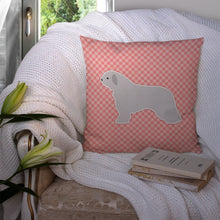 Load image into Gallery viewer, Spanish Water Dog Checkerboard Pink Throw Pillow - 14x14 Decorative Pillow – Art for Your Home &amp; Patio BB3615PW1414