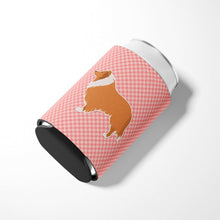 Load image into Gallery viewer, Collie Checkerboard Pink Can or Bottle Hugger BB3616CC