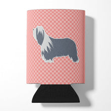 Load image into Gallery viewer, Bearded Collie Checkerboard Pink Can or Bottle Hugger BB3617CC