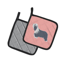 Load image into Gallery viewer, Bearded Collie Checkerboard Pink Pot Holders - Set of 2 - Heat-Resistant Kitchen Essentials BB3617PTHD