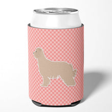 Load image into Gallery viewer, Pyrenean Shepherd Checkerboard Pink Can or Bottle Hugger BB3618CC