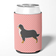 Load image into Gallery viewer, Bernese Mountain Dog Checkerboard Pink Can or Bottle Hugger BB3619CC