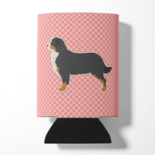 Load image into Gallery viewer, Bernese Mountain Dog Checkerboard Pink Can or Bottle Hugger BB3619CC