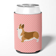 Load image into Gallery viewer, Corgi Checkerboard Pink Can or Bottle Hugger BB3620CC