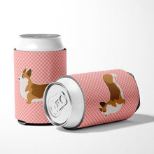Load image into Gallery viewer, Corgi Checkerboard Pink Can or Bottle Hugger BB3620CC