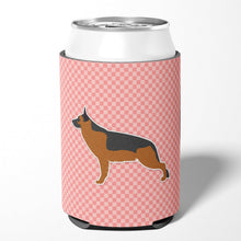 Load image into Gallery viewer, German Shepherd Checkerboard Pink Can or Bottle Hugger BB3624CC