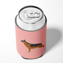 Load image into Gallery viewer, German Shepherd Checkerboard Pink Can or Bottle Hugger BB3624CC