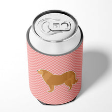 Load image into Gallery viewer, Caucasian Shepherd Dog Checkerboard Pink Can or Bottle Hugger BB3625CC