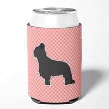 Load image into Gallery viewer, Briard Checkerboard Pink Can or Bottle Hugger BB3626CC