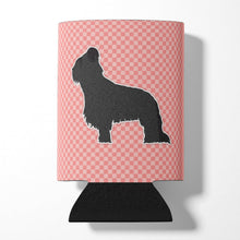 Load image into Gallery viewer, Briard Checkerboard Pink Can or Bottle Hugger BB3626CC