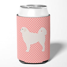 Load image into Gallery viewer, Polish Tatra Sheepdog Checkerboard Pink Can or Bottle Hugger BB3627CC