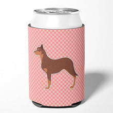 Load image into Gallery viewer, Australian Kelpie Dog Checkerboard Pink Can or Bottle Hugger BB3629CC