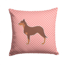 Load image into Gallery viewer, Australian Kelpie Dog Checkerboard Pink Throw Pillow - 14x14 Decorative Pillow – Art for Your Home &amp; Patio BB3629PW1414