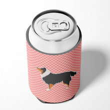 Load image into Gallery viewer, Sheltie/Shetland Sheepdog Checkerboard Pink Can or Bottle Hugger BB3630CC