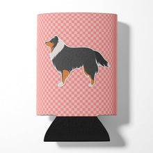 Load image into Gallery viewer, Sheltie/Shetland Sheepdog Checkerboard Pink Can or Bottle Hugger BB3630CC