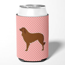 Load image into Gallery viewer, Portuguese Sheepdog Dog Checkerboard Pink Can or Bottle Hugger BB3631CC