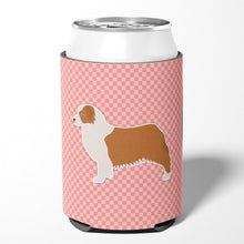 Load image into Gallery viewer, Australian Shepherd Dog Checkerboard Pink Can or Bottle Hugger BB3633CC