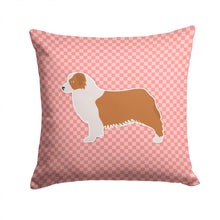 Load image into Gallery viewer, Australian Shepherd Dog Checkerboard Pink Throw Pillow - 14x14 Decorative Pillow – Art for Your Home &amp; Patio BB3633PW1414