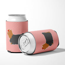 Load image into Gallery viewer, Yorkshire Terrier Yorkie Checkerboard Pink Can or Bottle Hugger BB3634CC