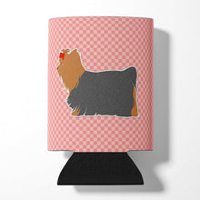 Load image into Gallery viewer, Yorkshire Terrier Yorkie Checkerboard Pink Can or Bottle Hugger BB3634CC