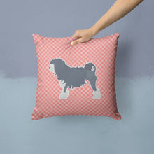 Load image into Gallery viewer, Lowchen Checkerboard Pink Throw Pillow - 14x14 Decorative Pillow – Art for Your Home &amp; Patio BB3635PW1414