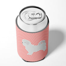 Load image into Gallery viewer, Maltese Checkerboard Pink Can or Bottle Hugger BB3636CC