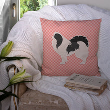 Load image into Gallery viewer, Japanese Chin Checkerboard Pink Throw Pillow - 14x14 Decorative Pillow – Art for Your Home &amp; Patio BB3637PW1414