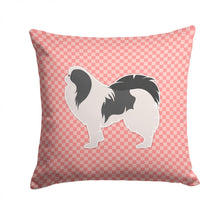 Load image into Gallery viewer, Japanese Chin Checkerboard Pink Throw Pillow - 14x14 Decorative Pillow – Art for Your Home &amp; Patio BB3637PW1414